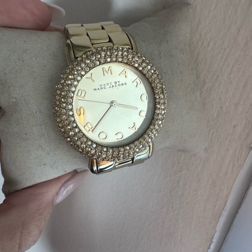 Marc Jacobs Gold Women's Watch with Crystal Bezel